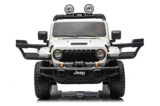 JEEP Wrangler elektrické autíčko pro děti, Bílá, Dvoumístné kožené sedadlo, Rádio s Bluetooth a USB vstupem, 4x4 | Beneo Motors