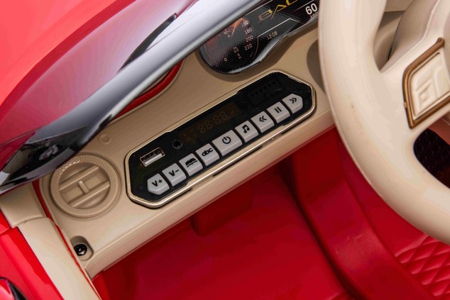Electric Ride-on car Bentley Bacalar 12V, red, Doors opening upwards, 2.4 GHz remote control, LED li