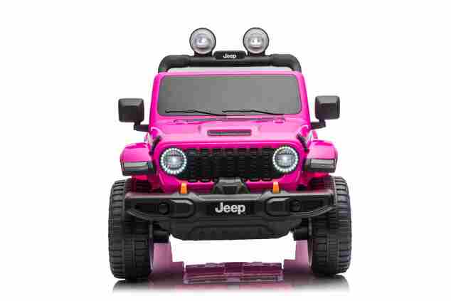 JEEP Wrangler elektrické autíčko pro děti, Růžová, Dvoumístné kožené sedadlo, Rádio s Bluetooth a USB vstupem, 4x4 | D