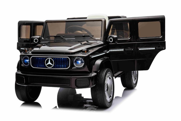 Electric Ride-on car Mercedes-Benz EQG 12V, black, LED underlighted body parts, Functional front and