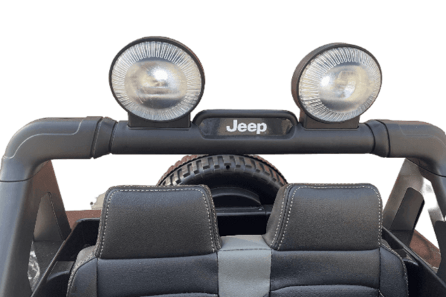 Electric Ride-On JEEP Wrangler, Black, Double Leather Seat, Radio with Bluetooth and USB Input, 4x4 