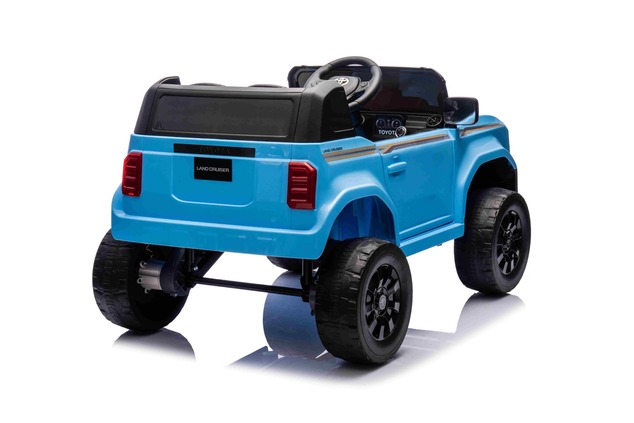 Electric ride-on car Toyota Landcruiser 12V, blue, wide single seat, 2.4 GHz remote control, USB / A