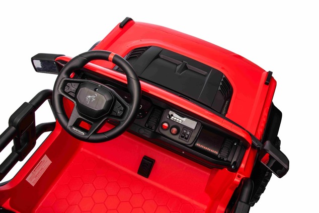 Ford Bronco XL elektrische kinderauto met achterwielaandrijving, gelicentieerd (tweezitter), rood, l