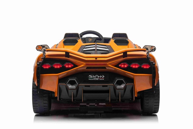 Electric Ride-on car Lamborghini Sian 4X4, orange, 12V, 2.4 GHz remote control, USB / AUX Input, Blu