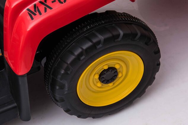 Electric Tractor WORKERS with trailer, red, Rear wheel drive, Lithium Battery, Plastic wheels, wide 