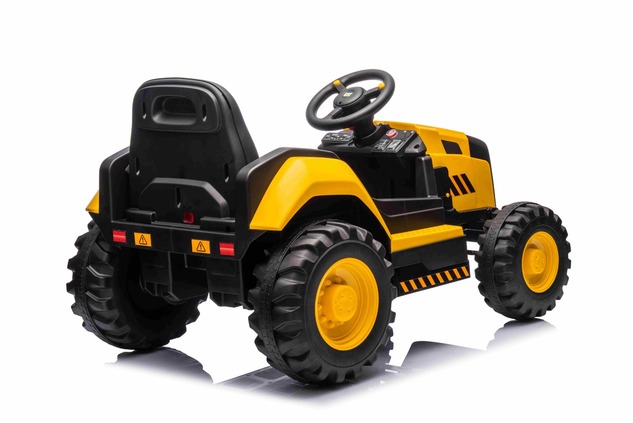 Licensed Caterpillar Electric Excavator, Single Seat, Yellow, USB Input on MP3 Player, Rear Drive wi