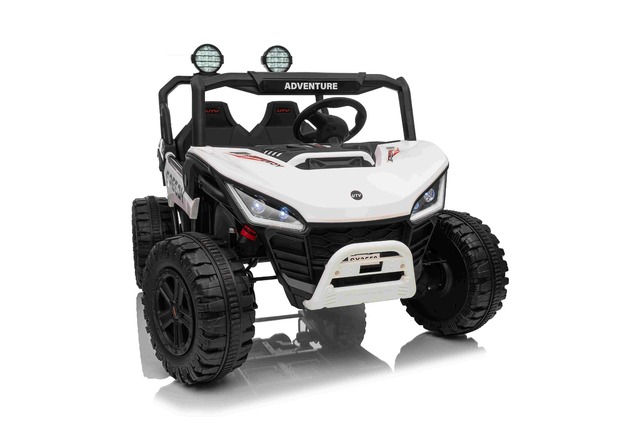 Electric Ride-on car T-REX Ride 4x4 Two-seater 24V, white, MP3 Player with USB/AUX input, 4x4 drive,