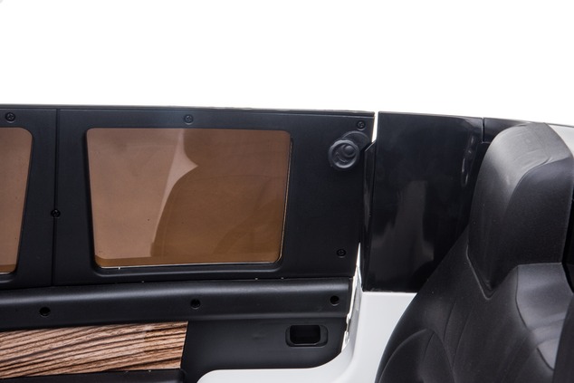 Electric Ride-On Range Rover, White, Double Leather Seat, LCD Display with USB Input, 4x4 Drive, 2x