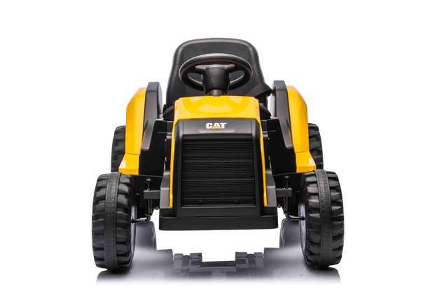 Licensed Caterpillar Electric Excavator, Single Seat, Yellow, USB Input on MP3 Player, Rear Drive wi