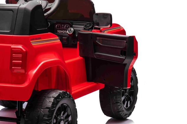 Electric ride-on car Toyota Landcruiser 12V, red, wide single seat, 2.4 GHz remote control, USB / AU