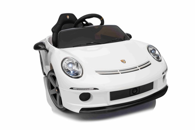 Electric Ride-on car RUF GT 12V, white, Opening doors, 2.4 GHz remote control, LED lights front and 