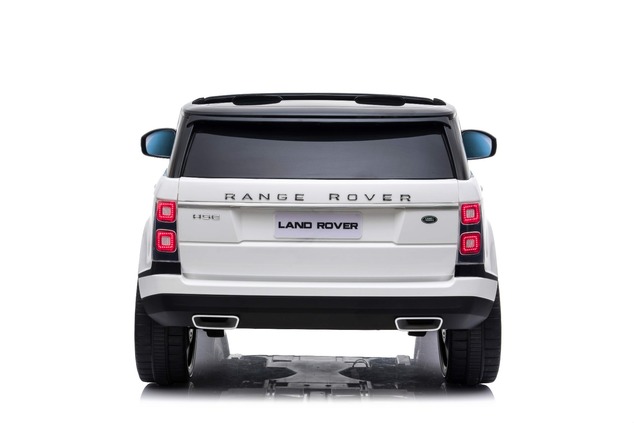 Electric Ride-On Range Rover, White, Double Leather Seat, LCD Display with USB Input, 4x4 Drive, 2x