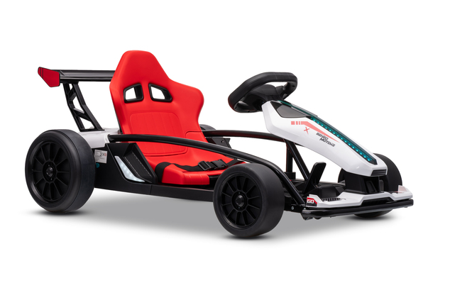 Drift kart elettrico per bambini 24 V | Beneo Motors Drift Car | Bianco | 2 × 200 W | Batteria al litio