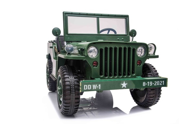 Electric ride-on USA ARMY-car, Green, 4X4,Three-seated, MP3 Player with USB / SD input, All wheel su