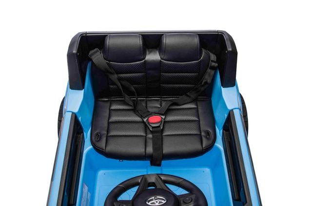 Electric ride-on car Toyota Landcruiser 12V, blue, wide single seat, 2.4 GHz remote control, USB / A