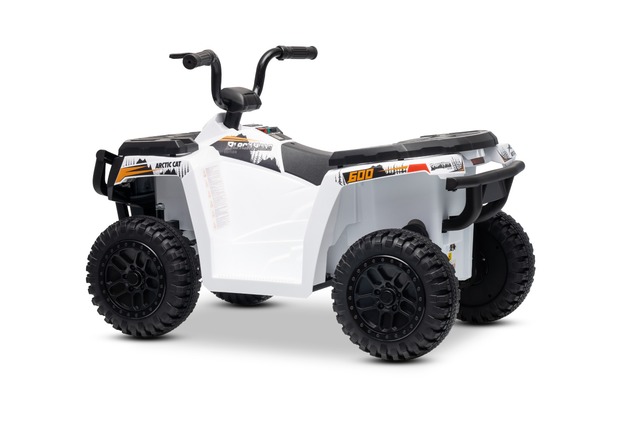 Licensed electric Ride-on quad Arctic Cat 12V with rear wheel drive, white, LED lights, Lithium batt