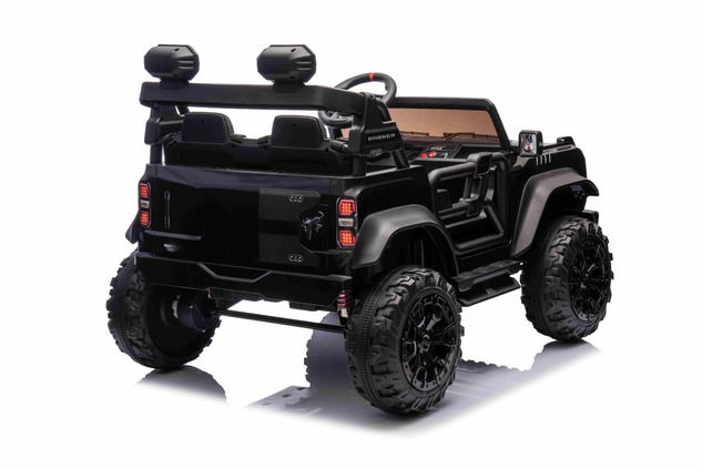 Ford Bronco XL elektrische kinderauto met achterwielaandrijving, gelicentieerd (tweezitter), zwart, 