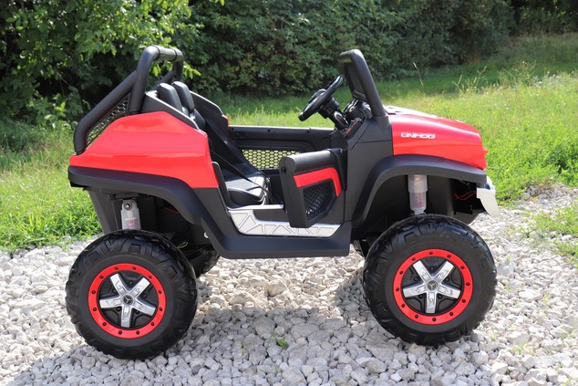 Electric Ride-On Toy Car Mercedes-Benz UNIMOG - Red, 2.4Ghz Remote controller, 4 X 4, two-seats, Sus
