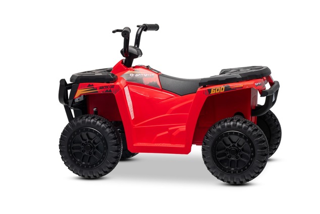 Licensed electric Ride-on quad Arctic Cat 12V with rear wheel drive, red, LED lights, Lithium batter