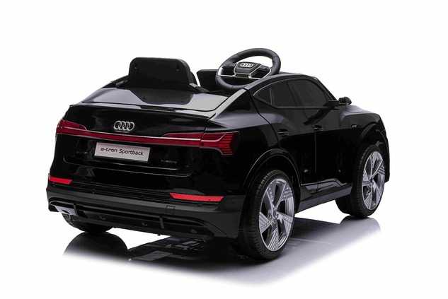 Electric ride-on car Audi E-tron Sportback 4x4 black, Leatherette seat, 2.4 GHz remote control, Eva