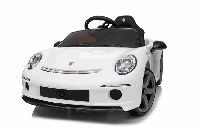 Electric Ride-on car RUF GT 12V, white, Opening doors, 2.4 GHz remote control, LED lights front and 