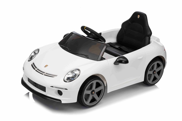Electric Ride-on car RUF GT 12V, white, Opening doors, 2.4 GHz remote control, LED lights front and 
