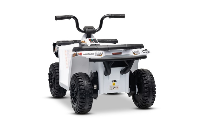 Licensed electric Ride-on quad Arctic Cat 12V with rear wheel drive, white, LED lights, Lithium batt