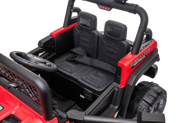 All Ride electric car with rear-wheel drive, red, 12V battery, High chassis, wide seat, Suspension o