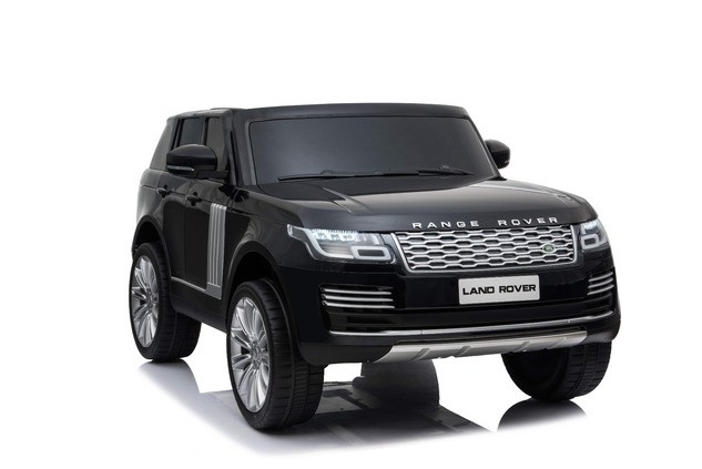 Electric Ride-On Range Rover, Black, Double Leather Seat, LCD Display with USB Input, 4x4 Drive, 2x