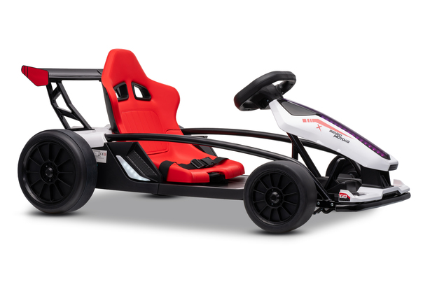 Drift kart elettrico per bambini 24 V | Beneo Motors Drift Car | Bianco | 2 × 200 W | Batteria al litio