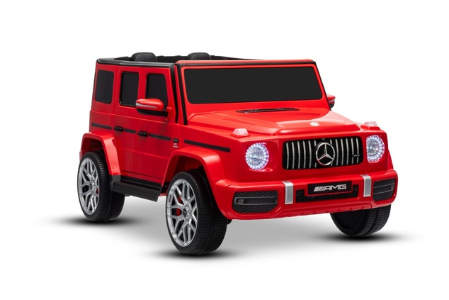 Electric Ride-on car Mercedes-Benz G63 AMG 4x4 Two-seater 24V, red, MP3 Player with USB/AUX and Blue