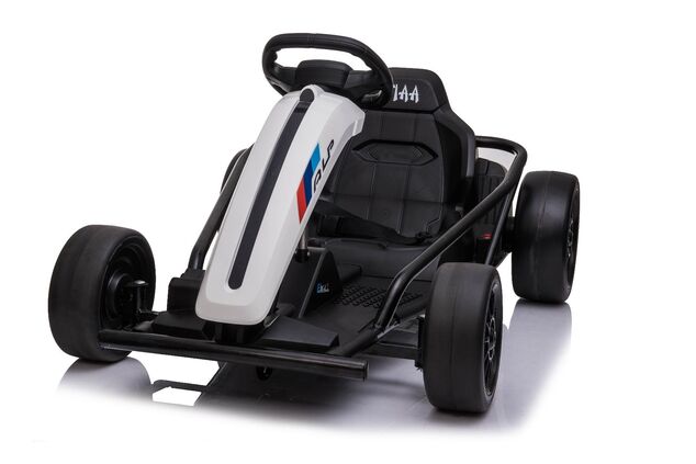 Drift Kart DRIFT-CAR 24V, White, Smooth Drift wheels, 2 x 350W Motor, Drift mode at 13 Km / h, 24V B