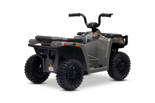Licensed electric Ride-on quad Arctic Cat 12V with rear wheel drive, grey, LED lights, Lithium batte