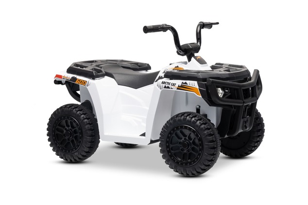 Licensed electric Ride-on quad Arctic Cat 12V with rear wheel drive, white, LED lights, Lithium batt