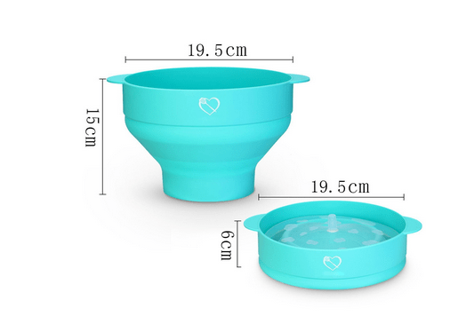 Richard Bergendi PoPuP Microwave Popcorn Popper with Convenient Handles, Silicone Popcorn Maker, Col