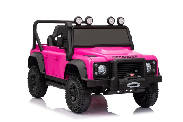 Electric Ride-on car Land Rover Defender 110 SVX 12V, pink, 4X4 drive, LED lights, front and rear wh