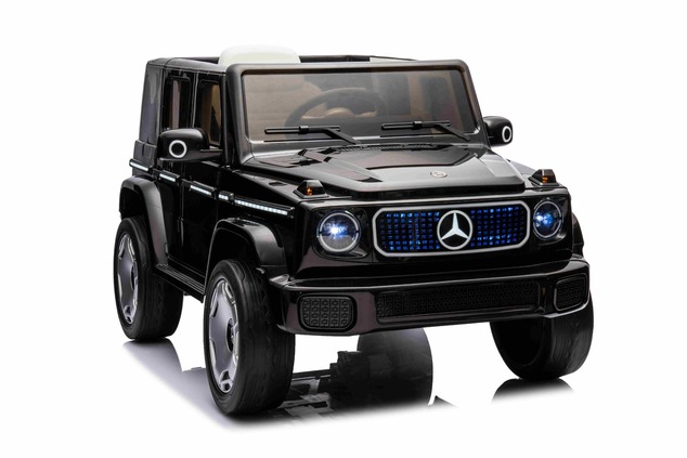 Electric Ride-on car Mercedes-Benz EQG 12V, black, LED underlighted body parts, Functional front and