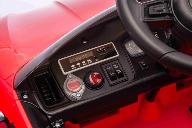 Auto elettrica per bambini Porsche Cayenne 12V con trazione posteriore - con licenza (1 posto), ross