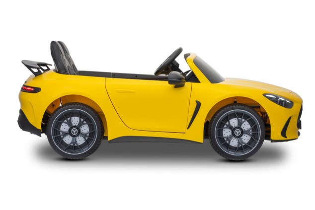 Electric Ride-on car Mercedes GT63 AMG 24V with 4x4 drive, yellow, Two-seater, Adjustable driver's s