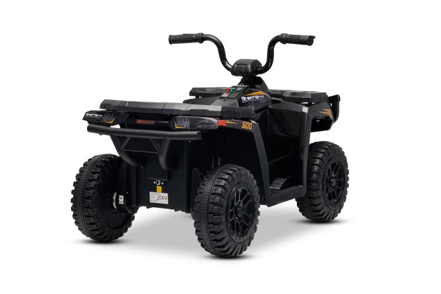 Licensed electric Ride-on quad Arctic Cat 12V with rear wheel drive, black, LED lights, Lithium batt