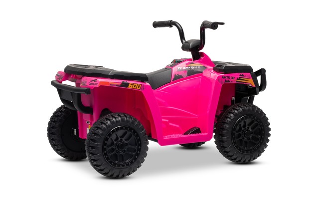 Licensed electric Ride-on quad Arctic Cat 12V with rear wheel drive, pink, LED lights, Lithium batte