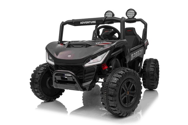 Electric Ride-on car T-REX Ride 4x4 Two-seater 24V, black, MP3 Player with USB/AUX input, 4x4 drive,