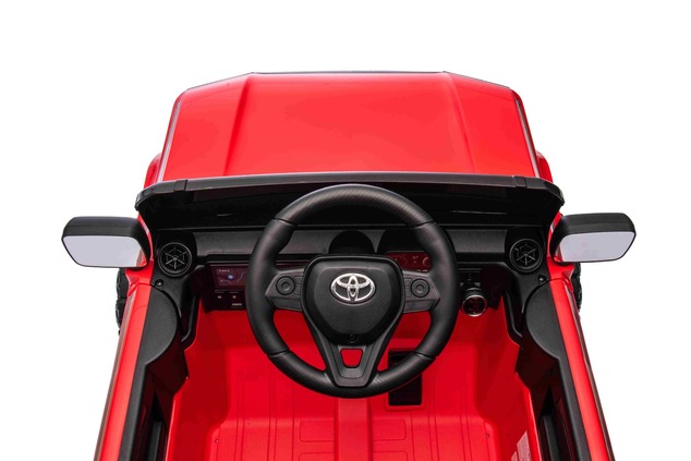 Electric ride-on car Toyota Landcruiser 12V, red, wide single seat, 2.4 GHz remote control, USB / AU
