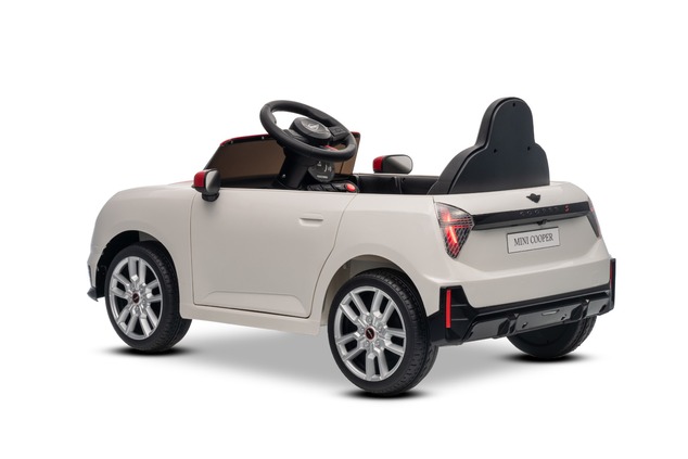 Electric Ride-on car Mini Cooper 12V, white, MP3 Player with USB and Bluetooth connection, 2.4 GHz r