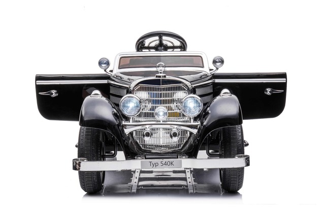 Electric Ride-On Toy Car Mercedes-Benz 540K, Black, Local parental control by Steering wheel, 2.4Ghz
