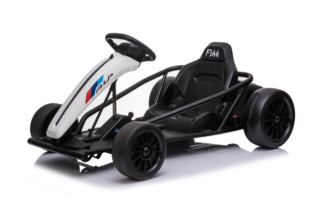 Drift Kart DRIFT-CAR 24V, White, Smooth Drift wheels, 2 x 350W Motor, Drift mode at 13 Km / h, 24V B