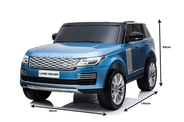 Electric Ride-On Range Rover, Blue Painted, Double Leather Seat, LCD Display with USB Input, 4x4 Dri