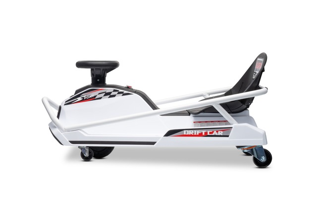 Beneo Motors Drift Electric Go-Kart 24V, White, 300W Brushless Motor, Lithium Battery, Drift Mode wi
