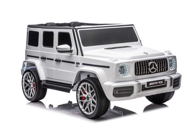 Electric Ride-on car Mercedes-Benz G63 AMG 4x4 Two-seater 24V, white, MP3 Player with USB/AUX and Bl