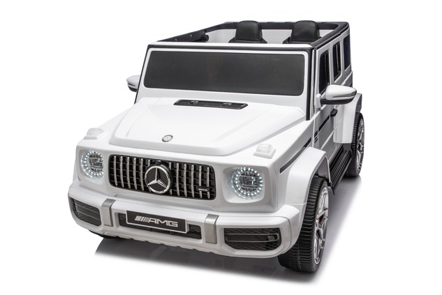 Electric Ride-on car Mercedes-Benz G63 AMG 4x4 Two-seater 24V, white, MP3 Player with USB/AUX and Bl